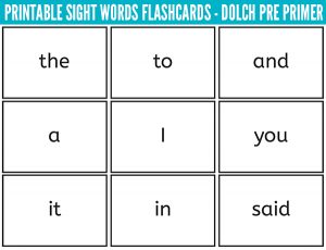 Sight Words Flash Cards: Dolch Sight Words