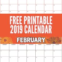 2019 Calendar Printable PDF