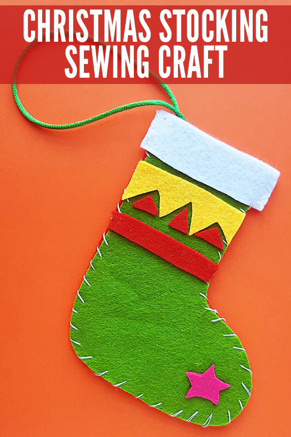 Christmas stocking sewing craft for school age kids