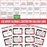 Lego advent calendar and Christmas building challenge cards