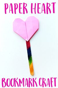 Origami heart bookmark craft