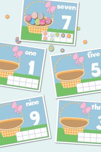Printable Easter Basket Number Game for Learning to Count to 10