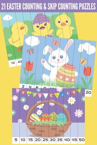 21 Easter counting and skip counting puzzles