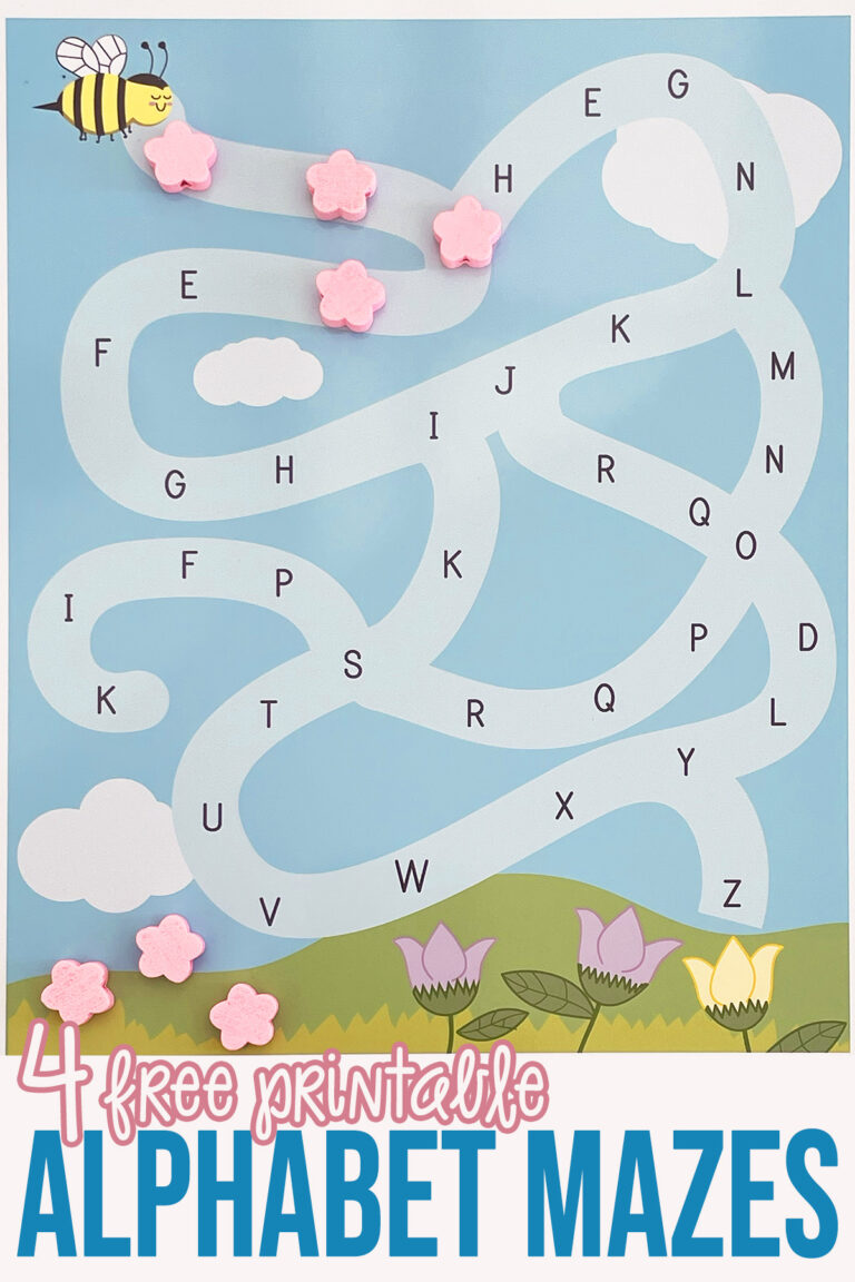 Alphabet Mazes Printable: Free Games for Alphabet Learning