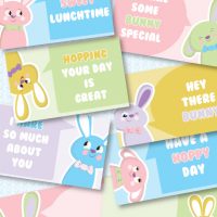 Super Cute Bunny Lunch Box Notes for Kids
