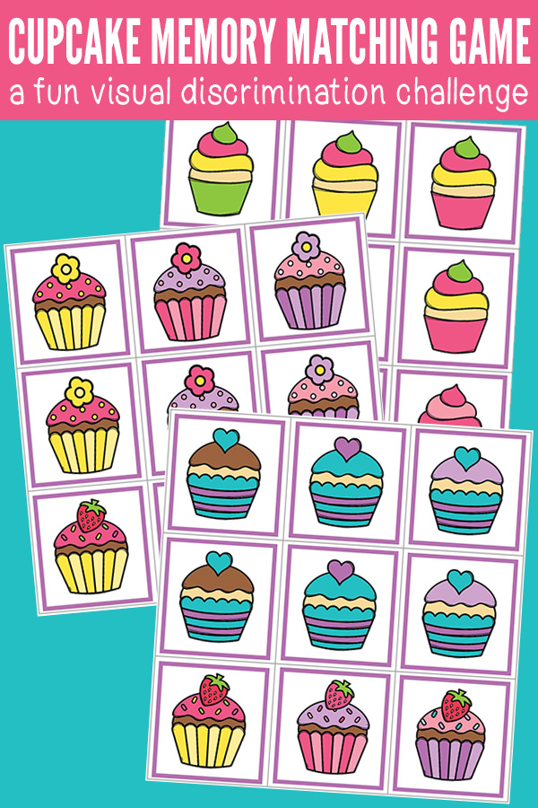 Visual discrimination game: Cupcake memory matching