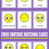 Emoji emotions matching cards