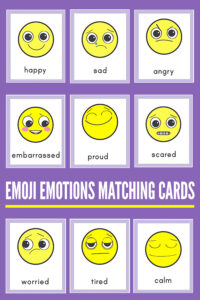 Emoji Emotions Matching Cards Printable