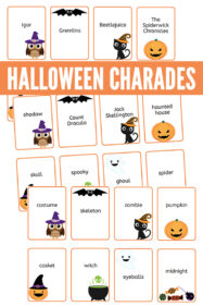 Charades for Kids: Printable Halloween Charades Game Cards