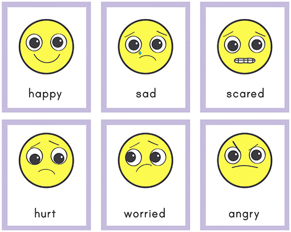 Emoji emotions cards