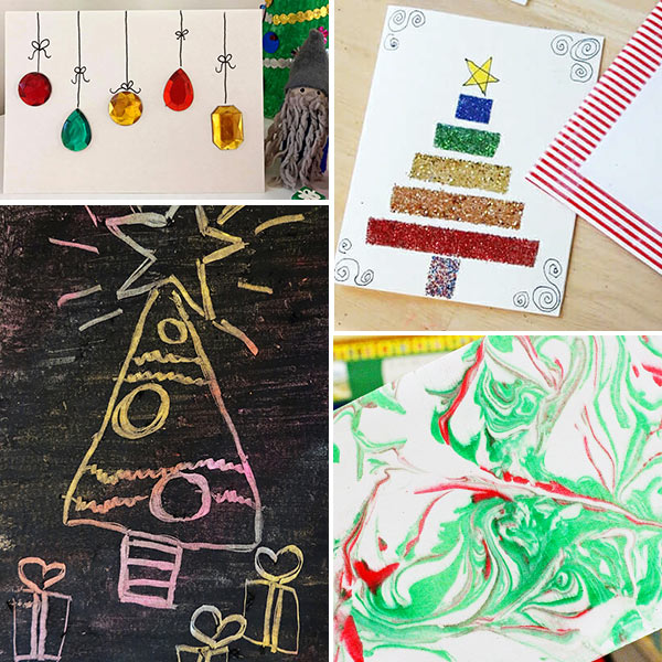 25 Diy Christmas Cards Crafts For Kids To Make Preschool School Age
