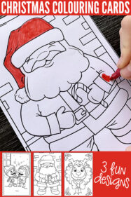 Free Printable Christmas Colouring Cards for Kids | Childhood 101