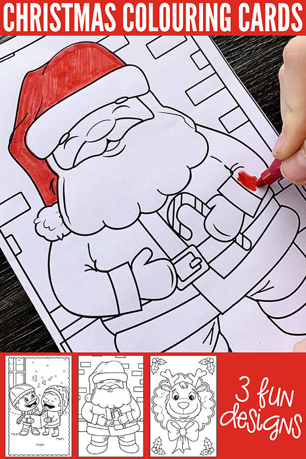 Free Printable Christmas Colouring Cards For Kids Childhood 101