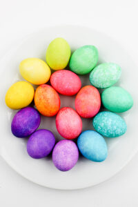 Dyeing Easter Eggs with Kids: Rainbow Speckled Egg Decorating