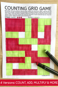Number Facts Grid Game: Counting, Addition, Multiplication & More!