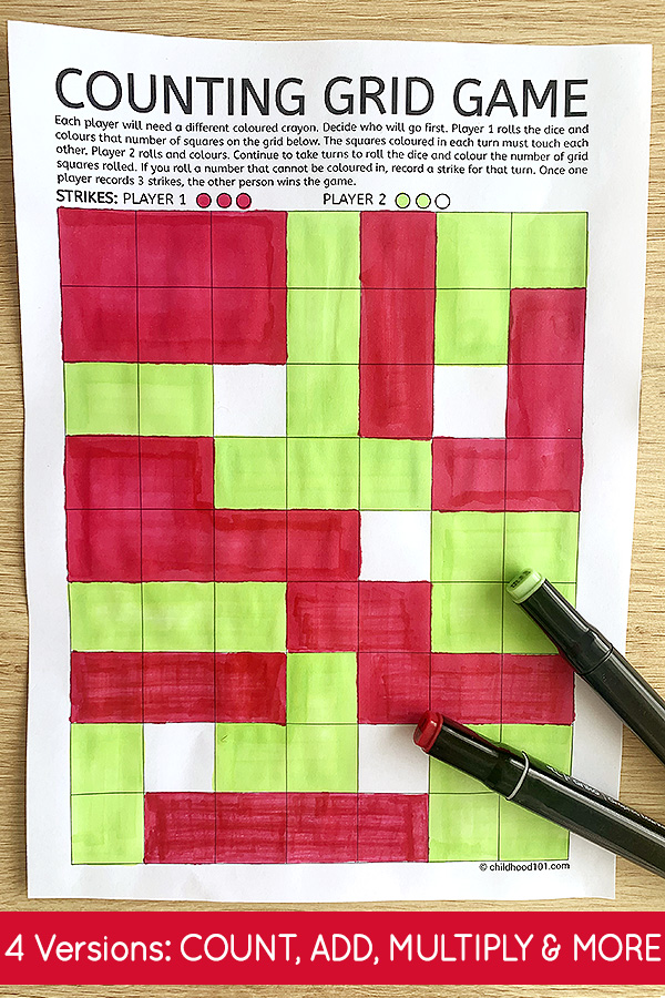 Addition and Multiplication Grid Math Games