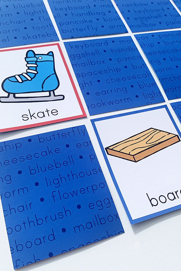 Compound words memory game