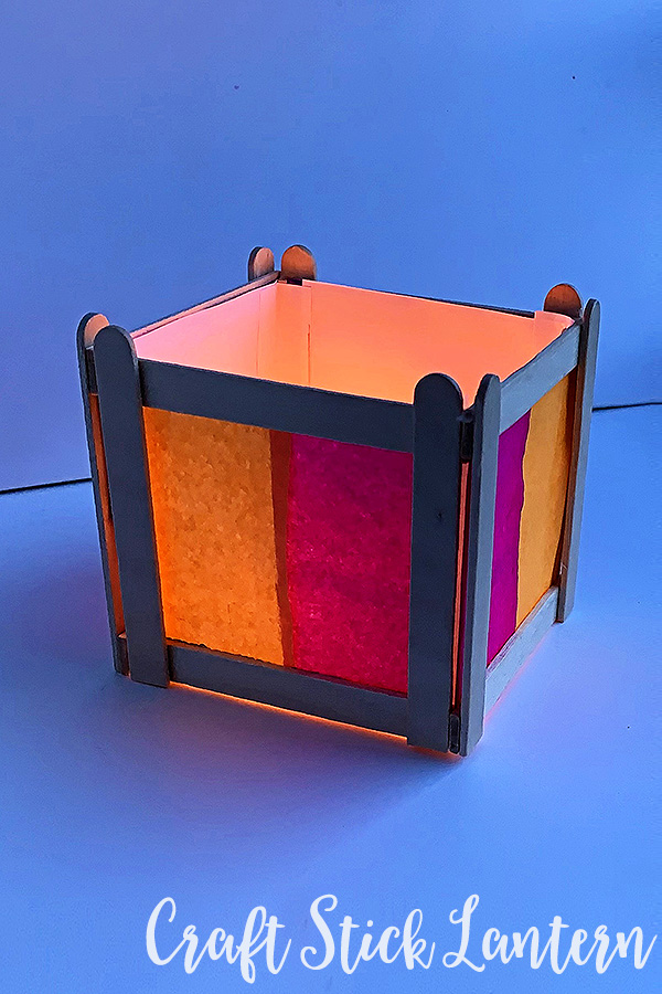 Tween Craft Idea Craft Stick Tissue Paper Lantern