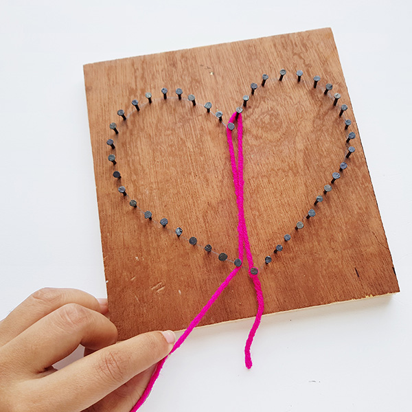 DIY string art tween craft