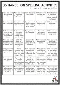 Hands-on spelling activities