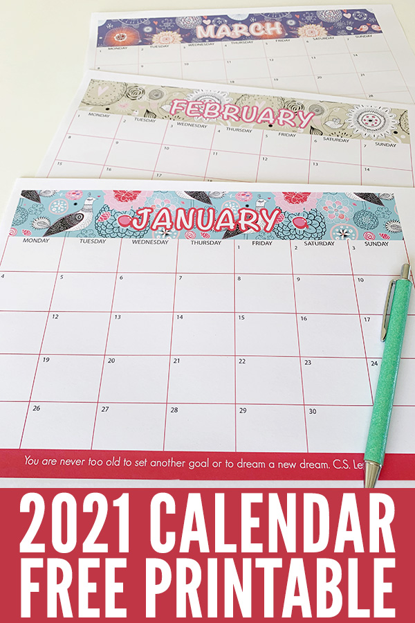 2021 Calendar Printable. Get Ready for an Amazing 2021!