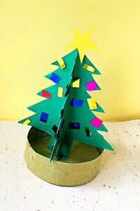 3D Christmas Tree Paper Craft for School Age Kids