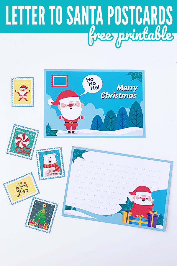 Printable Letter to Santa postcards