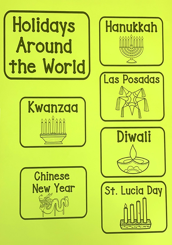 Holidays Around the World for kids printable