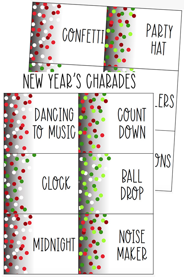 New Years Charades for Families