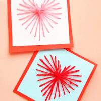 String art heart card craft for school age kids