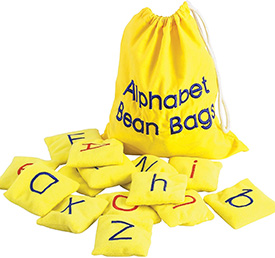 Alphabet bean bags