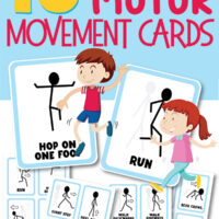 Gross motor movement for kids activity cards