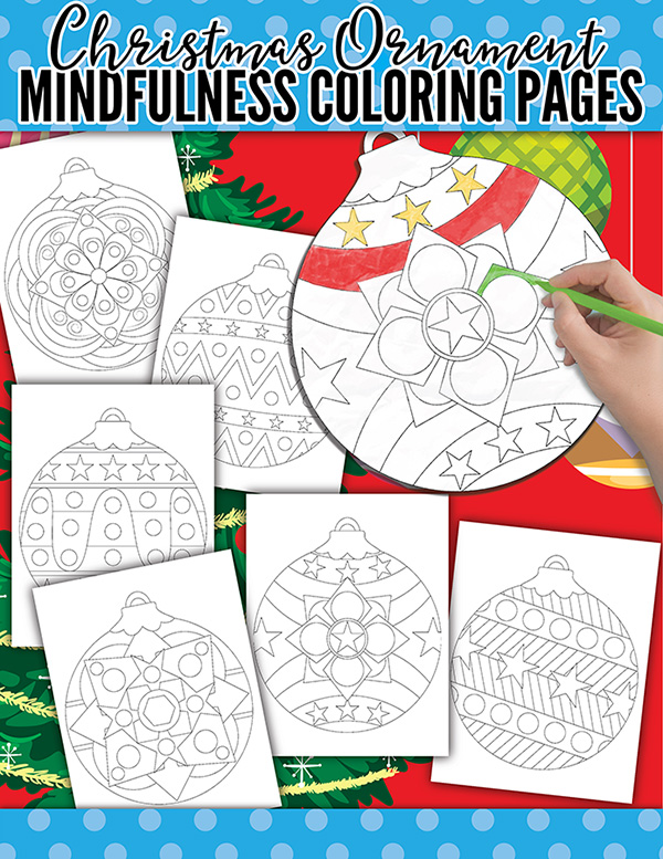 Mindful Christmas Ornaments Coloring Pages for Kids