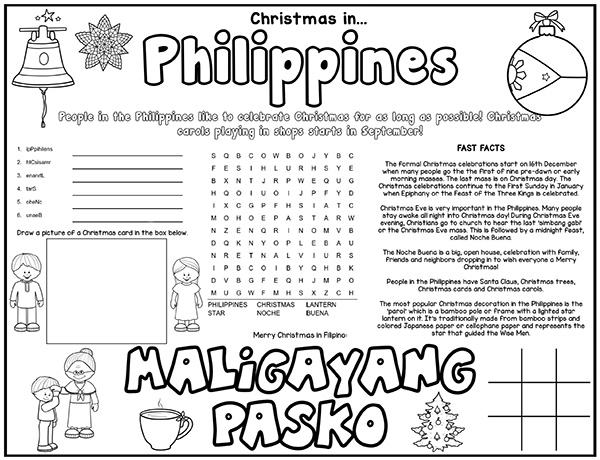 Christmas in the Phillipines Activity Sheet