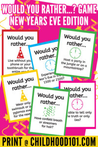 Would You Rather…? Game for Families: New Year’s Eve Edition