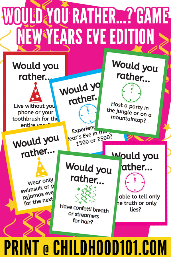 Would You Rather? Game for Families: New Year's Eve Edition