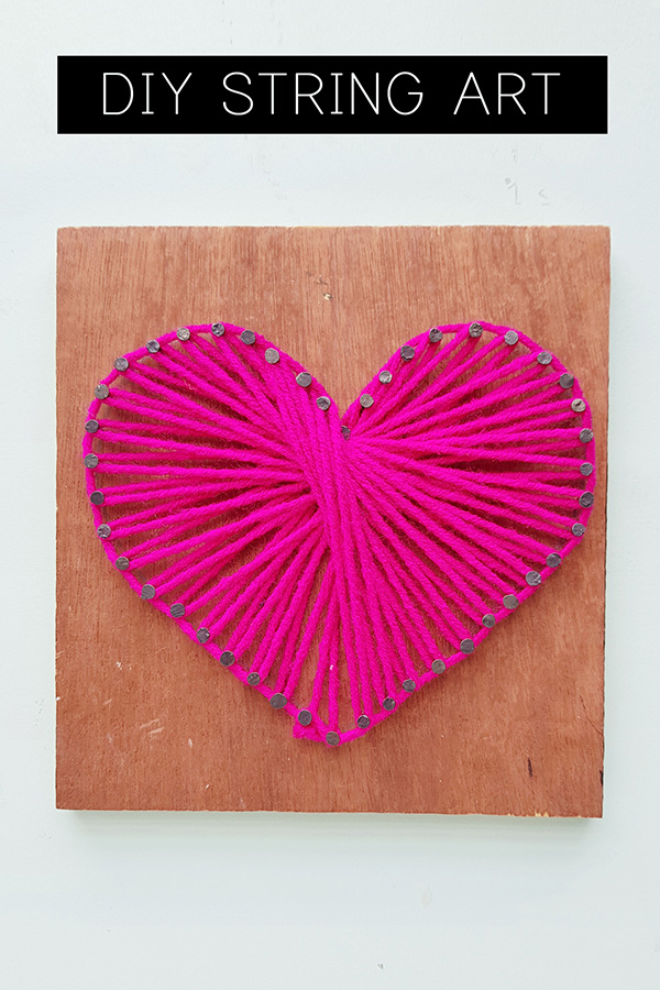 String art heart craft tutorial