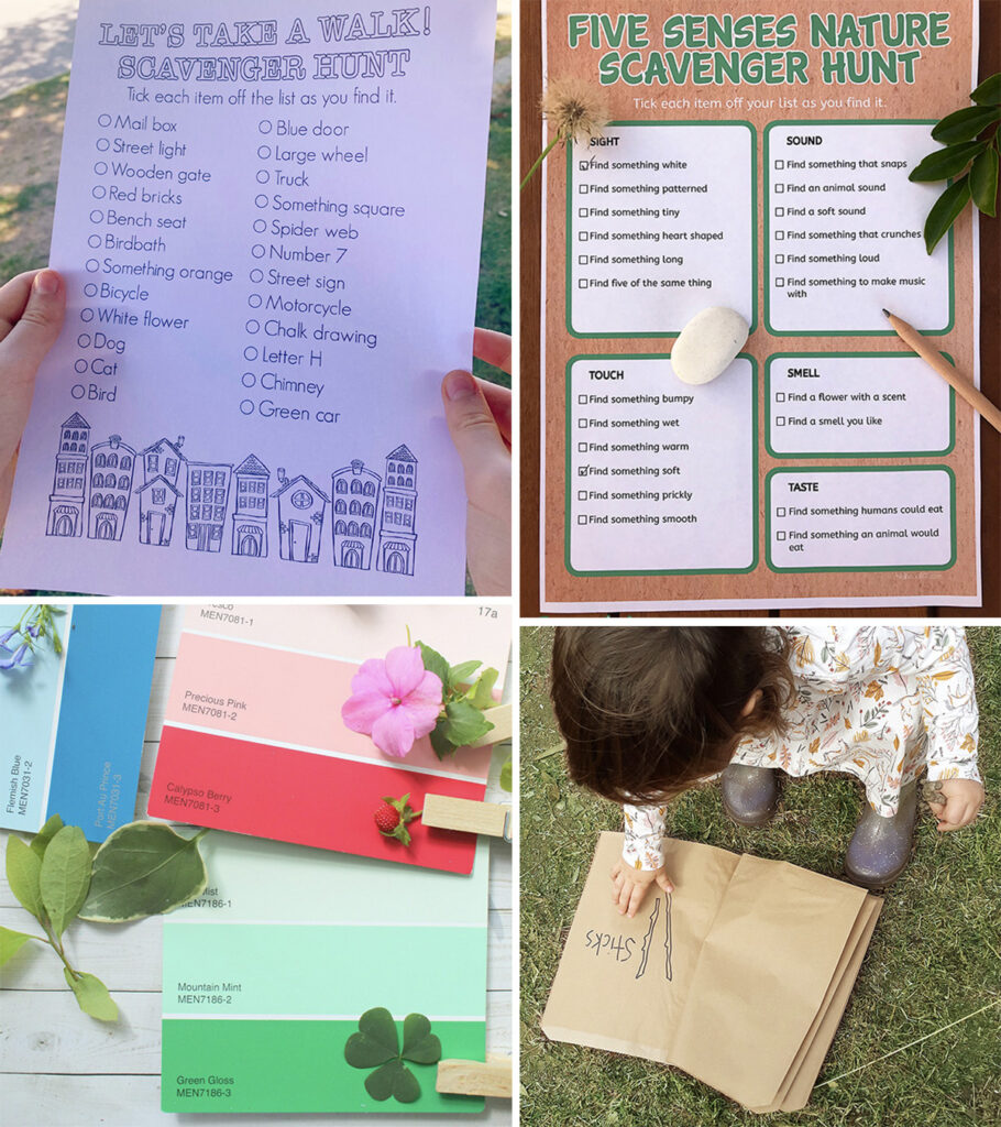 ideas for outdoor scavenger hunts for kids