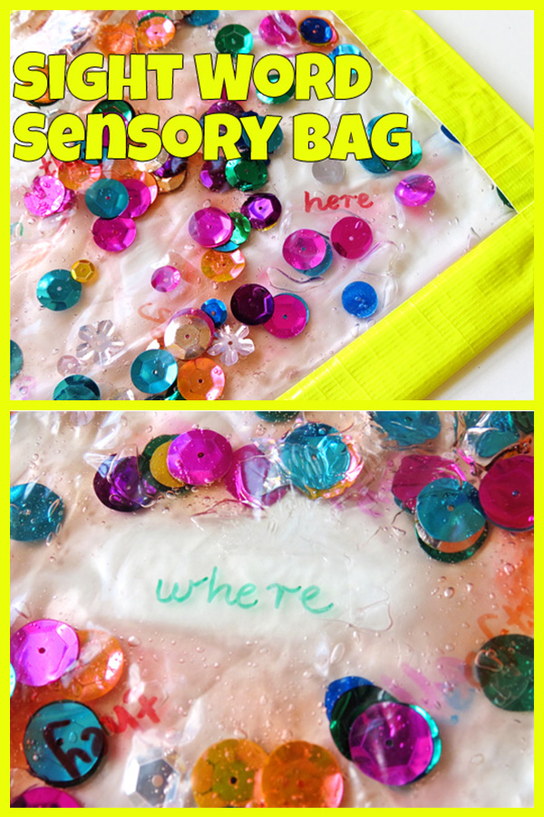 DIY Sight Words Sensory Bag Sight Word Activity