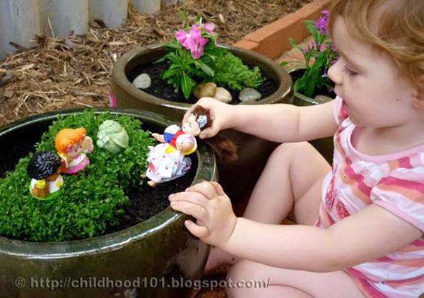 Making a Little World Potted Garden for Play