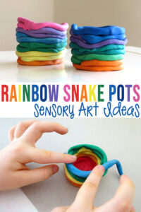 Rainbow snake clay pots