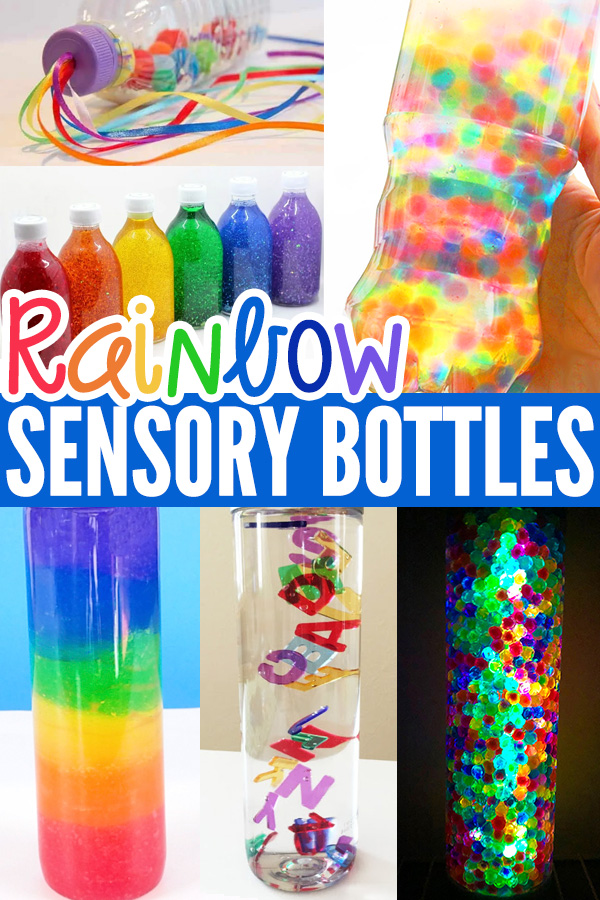 15 Rainbow sensory bottles for kids