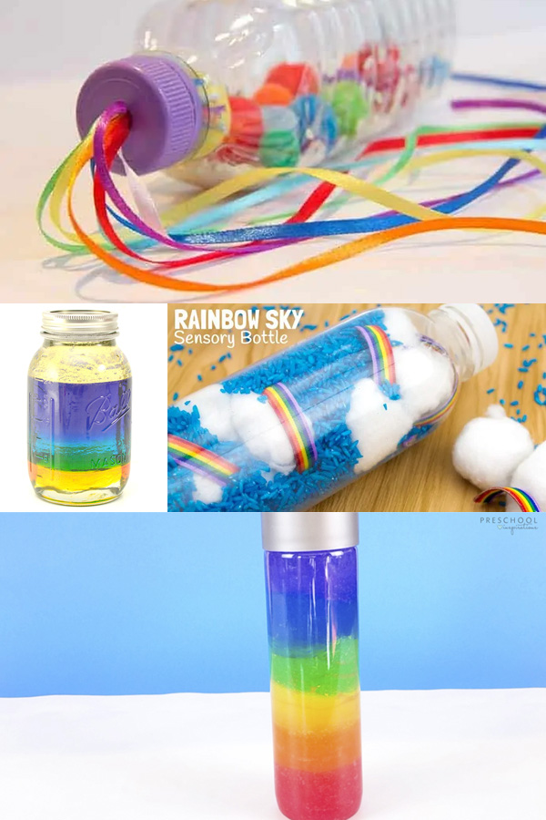 Rainbow sensory bottle ideas