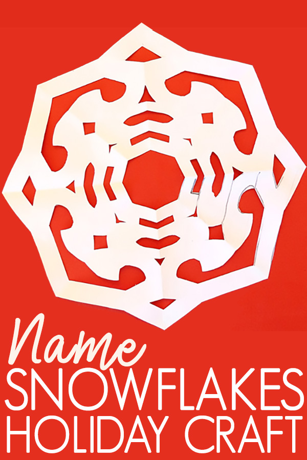 Name snowflakes holiday craft idea