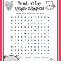Free printable Valentine's Day Word Search Activity