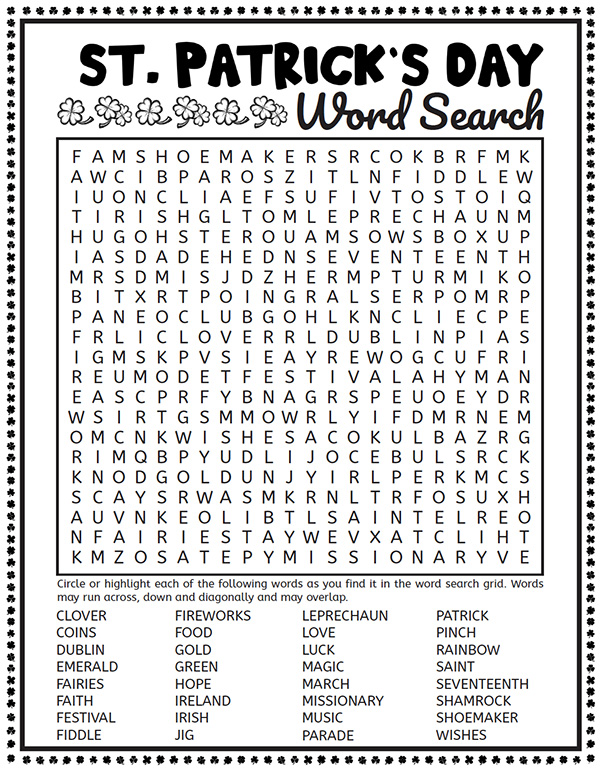 St Patrick's Day Word Sleuth