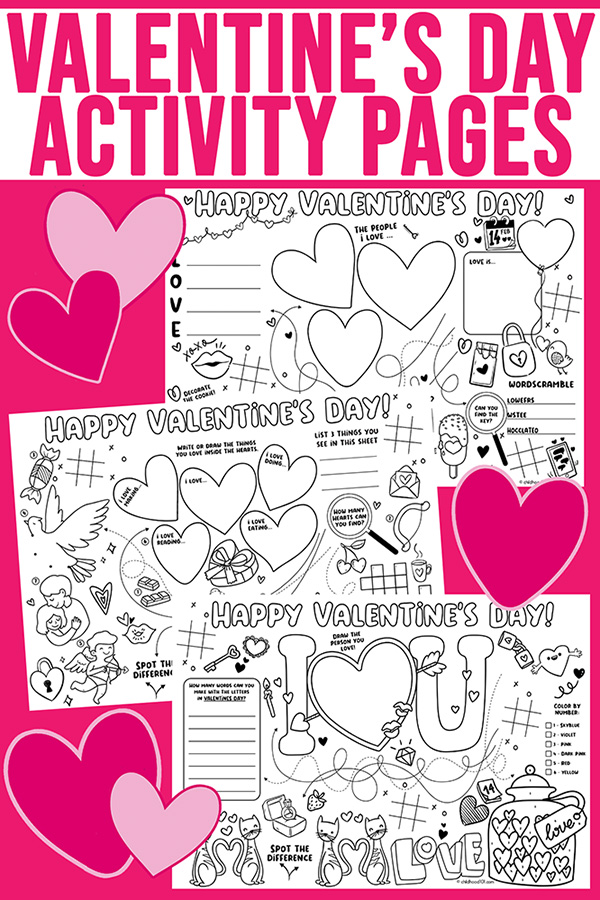 Valentine's Day Activity Pages for children