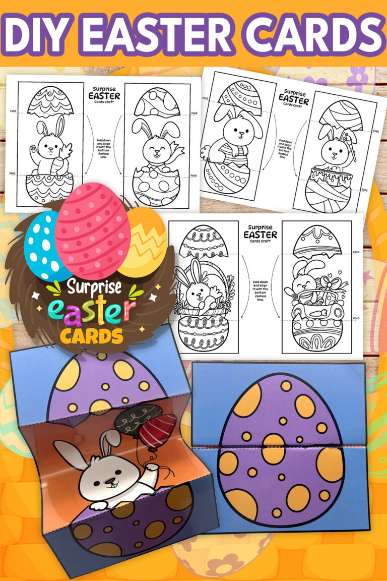 Printable Surprise Easter Cards to Color