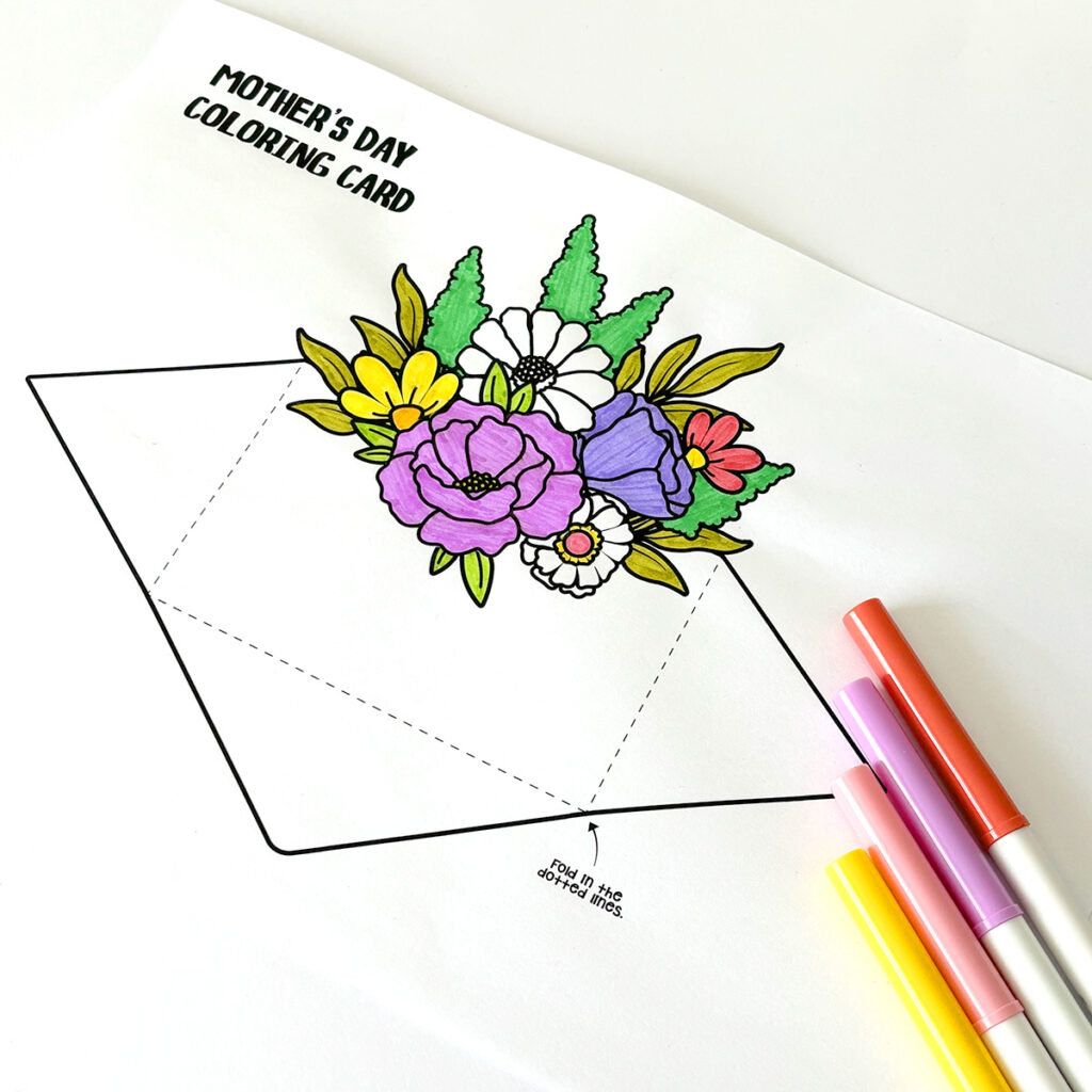 Coloring Mother's Day Cards