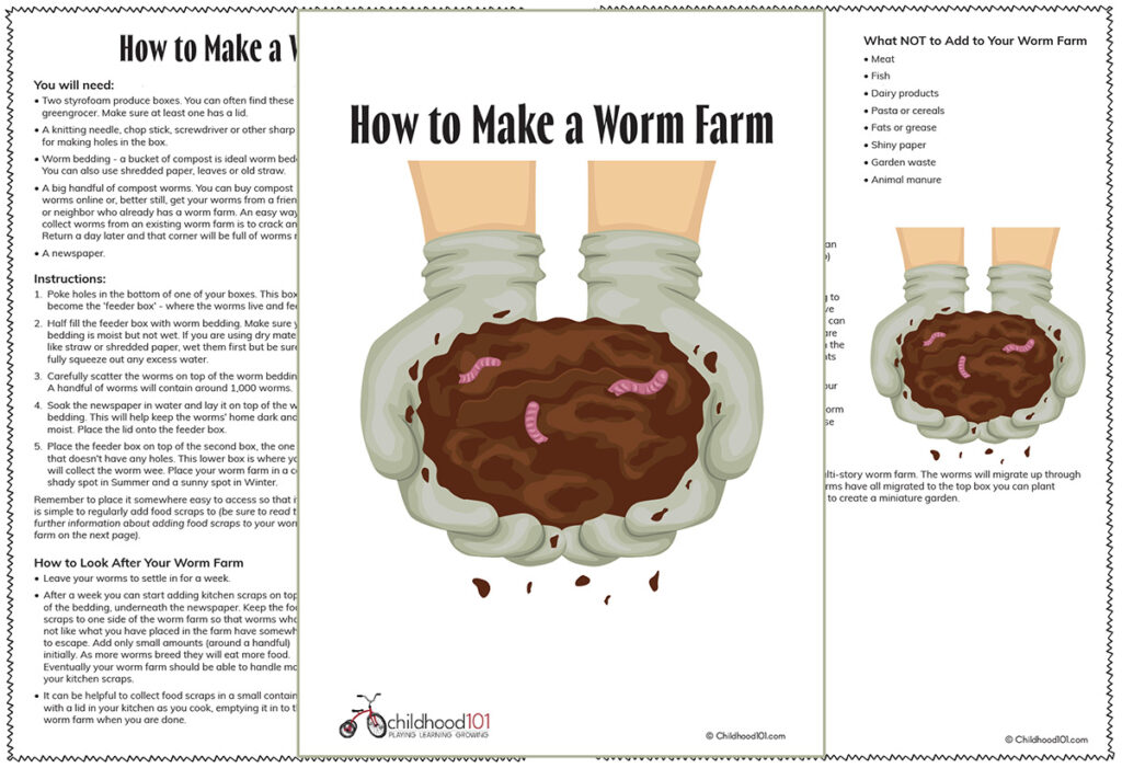 How to Make a Worm Farm Instruction Sheet
